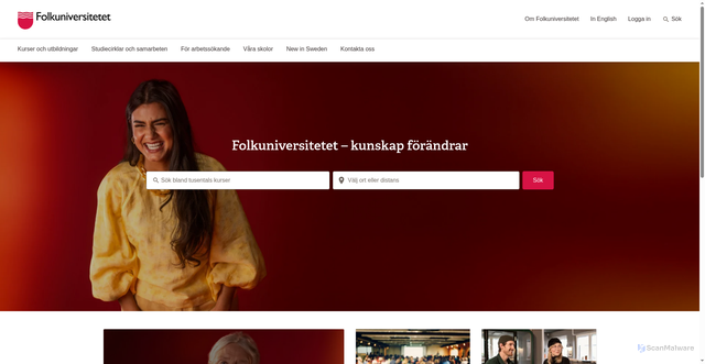 Security scan screenshot of https://www.folkuniversitetet.se/