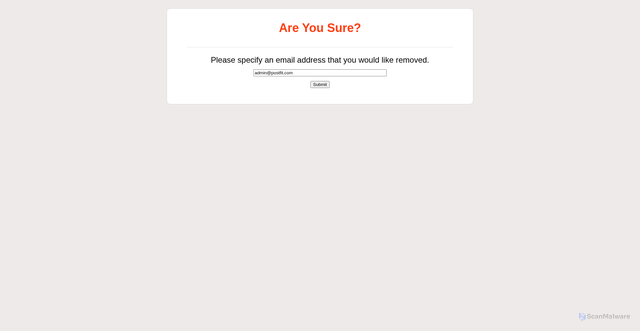 Security scan screenshot of https://fintech-content.net/unsub.php/?id=admin@postfit.com&offer=SH00106-B2BTech