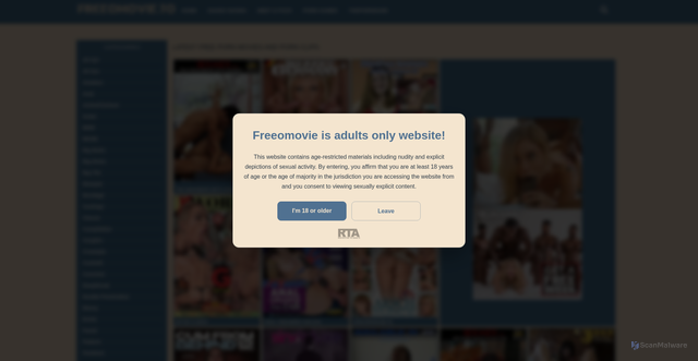 Security scan screenshot of https://freeomovie.to