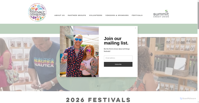 Security scan screenshot of https://www.cedarburgfestivals.org/