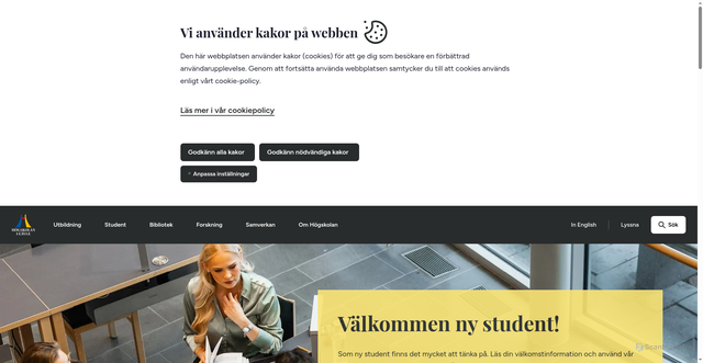 Security scan screenshot of https://www.hig.se