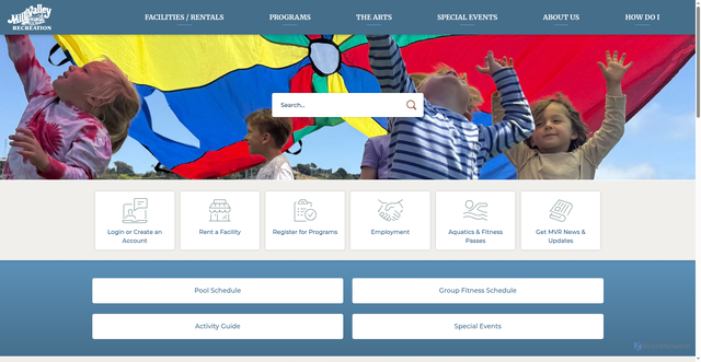 Security scan screenshot of https://millvalleyrecreation.gov/