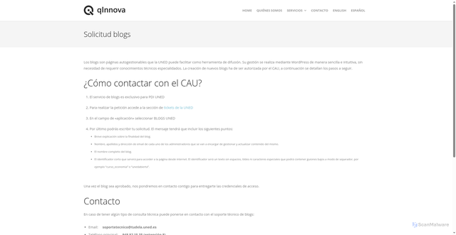 Security scan screenshot of https://blogs.uned.es