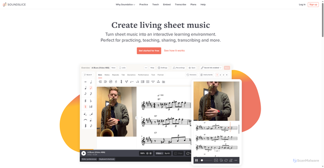 Security scan screenshot of https://www.soundslice.com