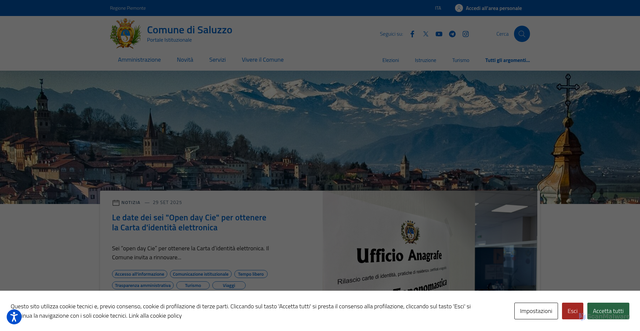 Security scan screenshot of https://comune.saluzzo.cn.it/
