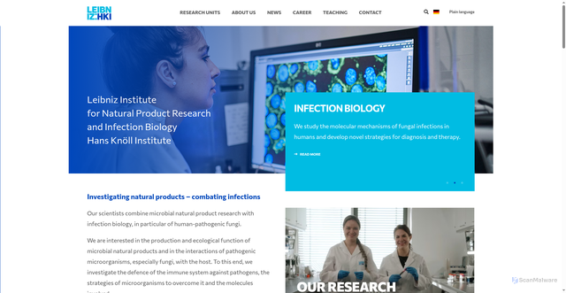 Security scan screenshot of https://www.leibniz-hki.de/en/
