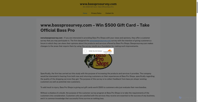 Security scan screenshot of https://bassprosurvey.store