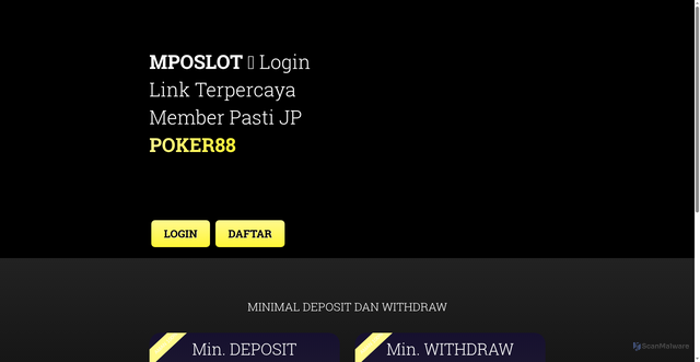 Security scan screenshot of https://mposlot-poker88.pages.dev/
