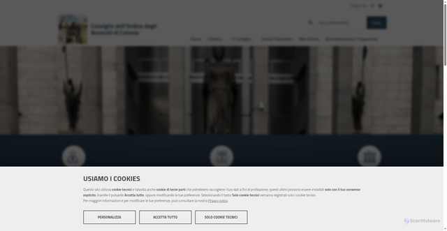 Security scan screenshot of https://www.ordineavvocaticatania.it/