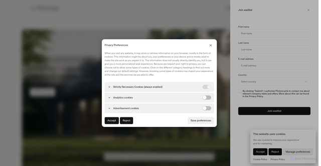 Security scan screenshot of https://www.photoncycle.com