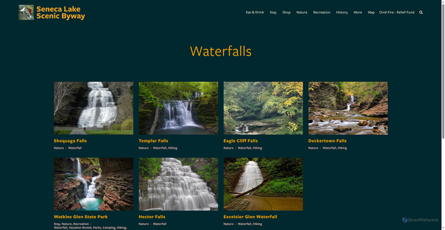 Security scan screenshot of https://www.senecalakescenicbyway.com/waterfalls