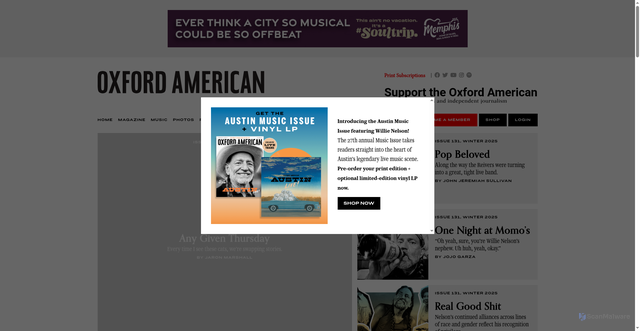 Security scan screenshot of https://oxfordamerican.org