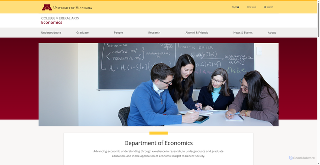 Security scan screenshot of https://users.econ.umn.edu