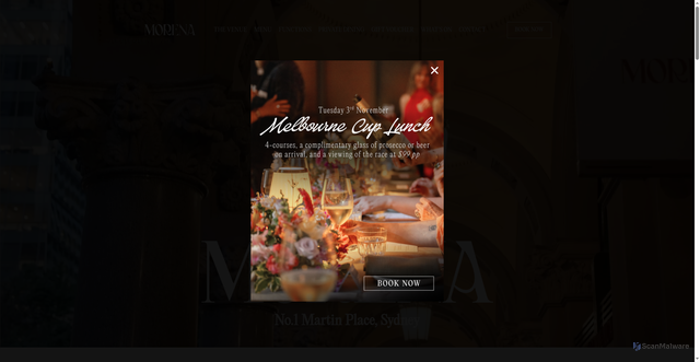 Security scan screenshot of https://morenarestaurant.com.au