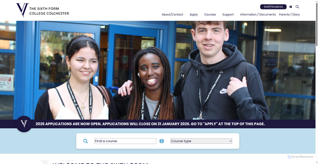 Security scan screenshot of https://www.colchsfc.ac.uk/