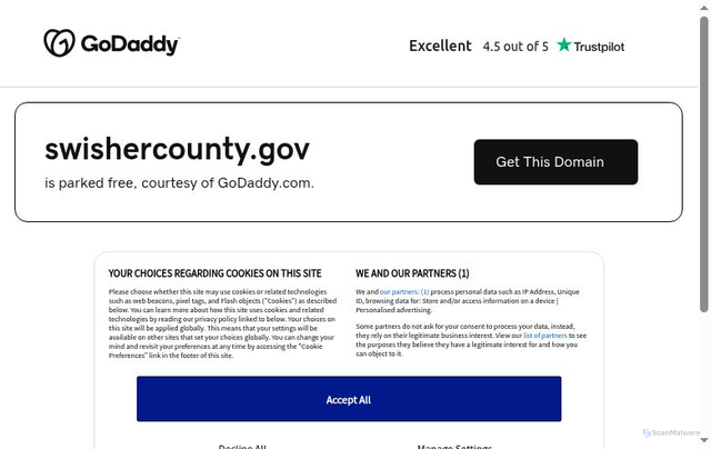 Security scan screenshot of https://swishercounty.gov/