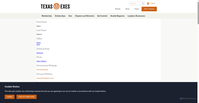 Security scan screenshot of https://www.texasexes.org/node/2519
