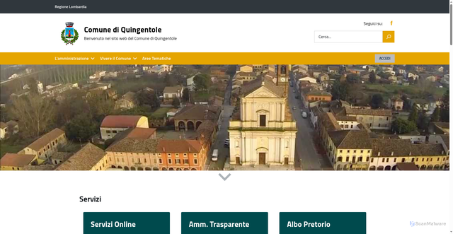 Security scan screenshot of https://www.comune.quingentole.mn.it/