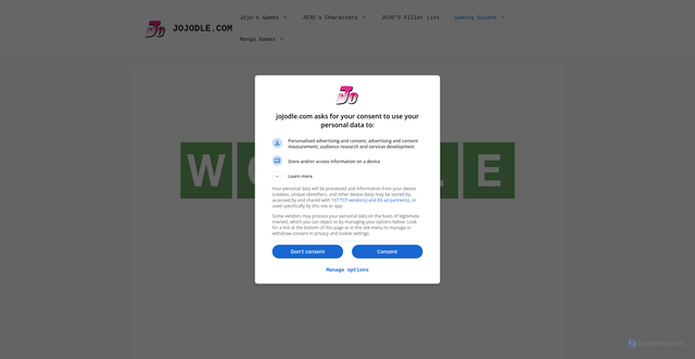 Security scan screenshot of https://jojodle.com/todays-wordle-answer-and-hints/