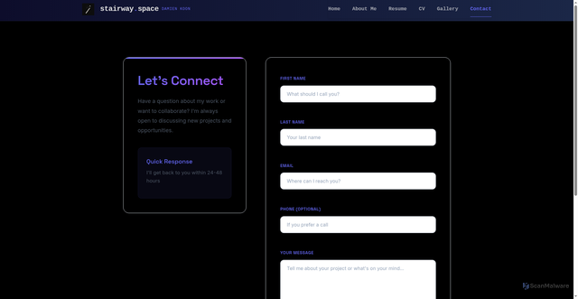 Security scan screenshot of https://test-1gx.pages.dev/contact.html