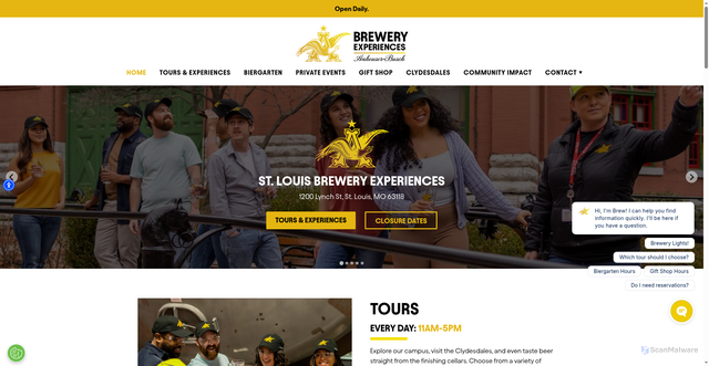 Security scan screenshot of https://budweisertours.com