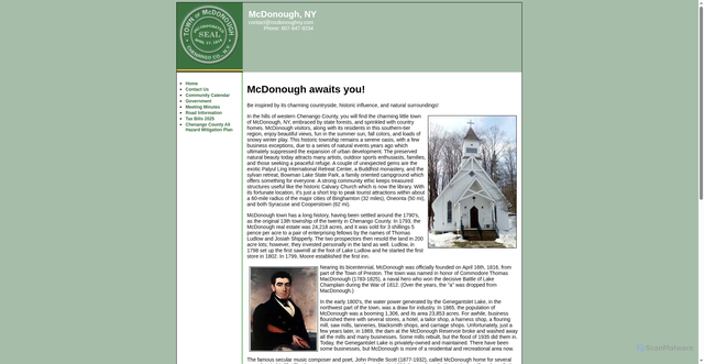 Security scan screenshot of https://www.mcdonoughny.gov/