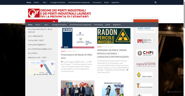 Security scan screenshot of https://www.periti-industriali.cz.it/