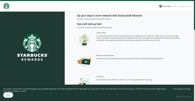 Security scan screenshot of https://starbucks.com.gr