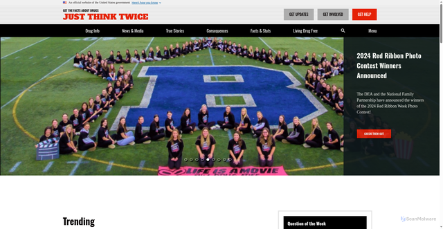 Security scan screenshot of https://justthinktwice.gov/