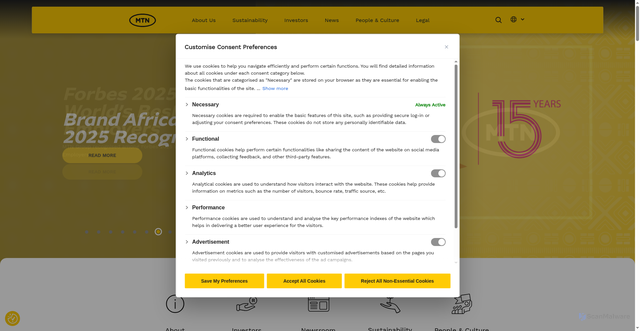 Security scan screenshot of https://mtn.com