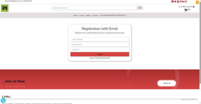 Security scan screenshot of https://dorshoponline.in/reg-e