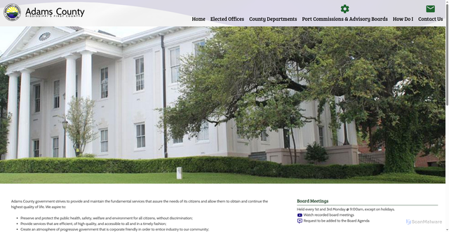 Security scan screenshot of https://www.adamscountyms.net/