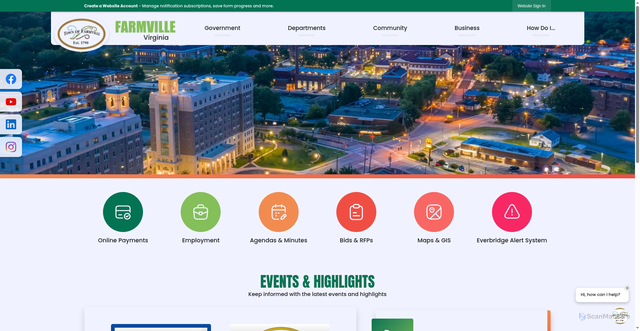 Security scan screenshot of https://farmvilleva.gov/