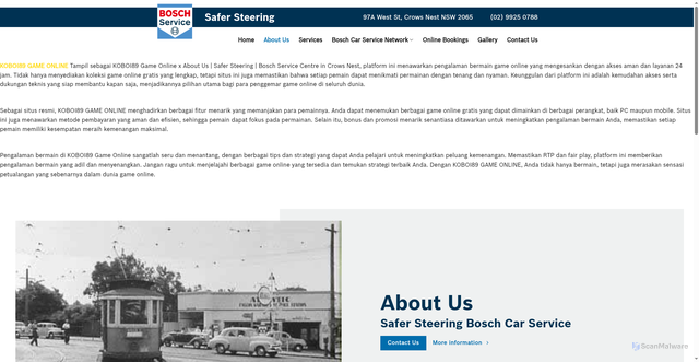 Security scan screenshot of https://www.safersteering.com.au/about-us/
