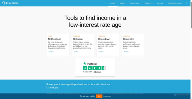 Security scan screenshot of https://dividendmax.com