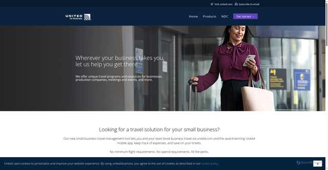 Security scan screenshot of https://united.business/
