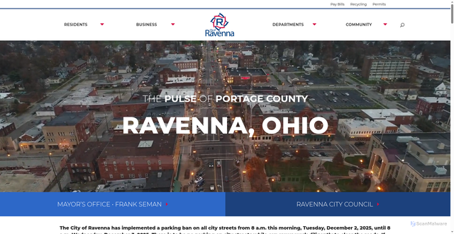Security scan screenshot of https://www.ravennaoh.gov/