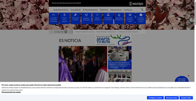 Security scan screenshot of https://madrid.es