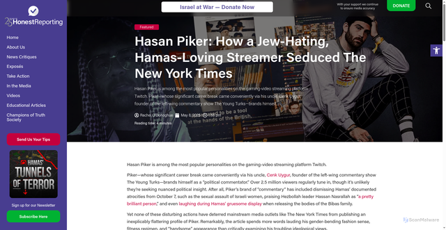 Security scan screenshot of https://honestreporting.com/hasan-piker-how-a-jew-hating-hamas-loving-streamer-seduced-the-new-york-times/
