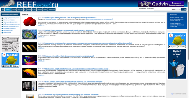 Security scan screenshot of https://reefcentral.ru