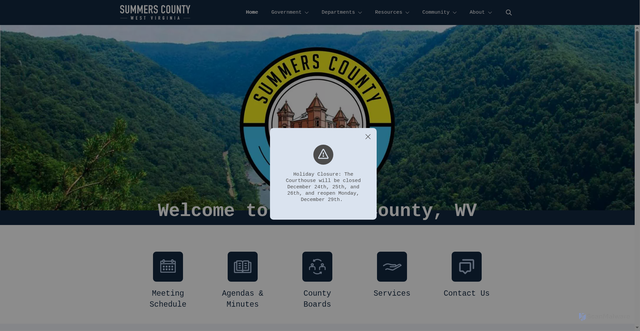 Security scan screenshot of https://summerscountywv.gov/