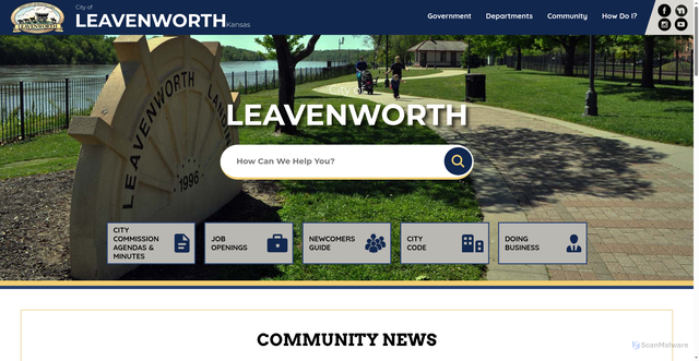 Security scan screenshot of https://www.leavenworthks.gov/