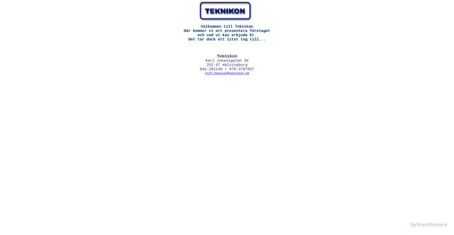 Security scan screenshot of https://teknikon.se