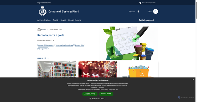 Security scan screenshot of https://www.comune.sestoeduniti.cr.it/it