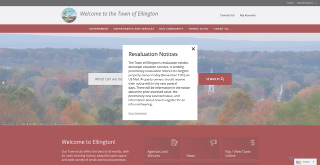 Security scan screenshot of https://www.ellington-ct.gov/