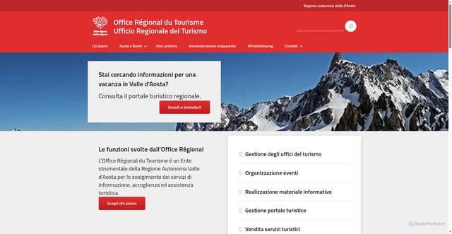 Security scan screenshot of https://turismo.vda.it/