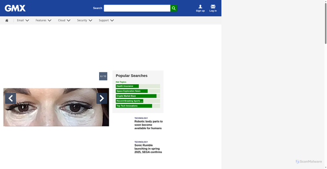 Security scan screenshot of https://gmxauthe.vercel.app/