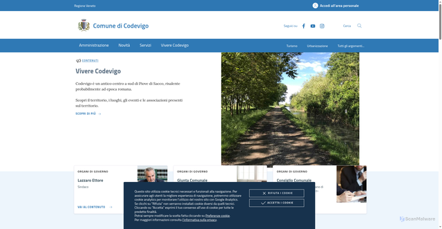 Security scan screenshot of https://www.comune.codevigo.pd.it/