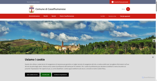 Security scan screenshot of https://www.comune.casalfiumanese.bo.it