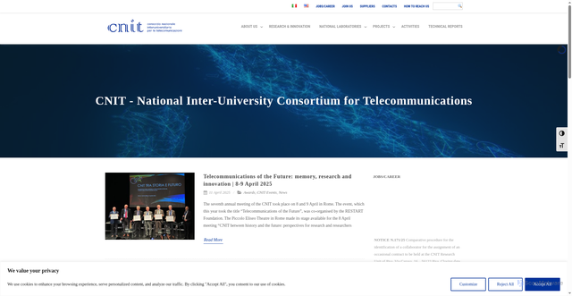 Security scan screenshot of https://www.cnit.it/